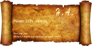 Hemrich Anna névjegykártya